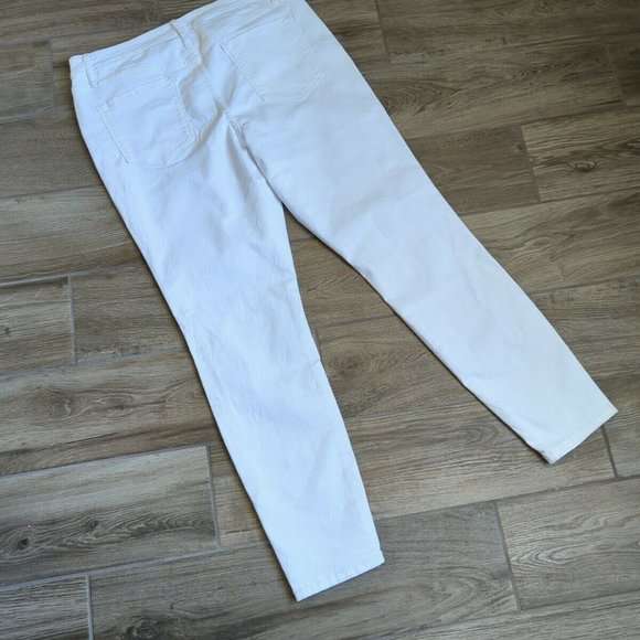 Simply Vera Wang Button Fly Skinny Mid-rise White Denim Jeans Size 14 - Picture 3 of 12